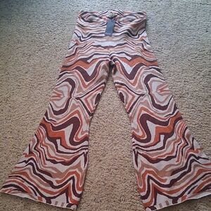 Nasty Gal Knit Pants with Orange and Cream Stripes